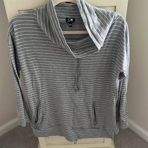 Gray funnel neck pullover. Size M